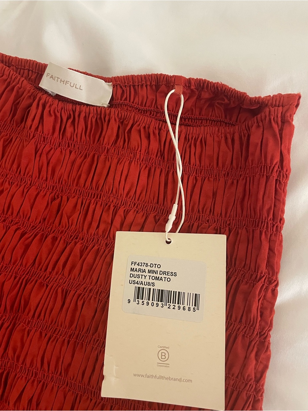 Faithfull the brand Maria Mini Dress Dusty Tomato - Picture 7 of 8